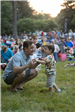 Man and Child Enjoying Concert