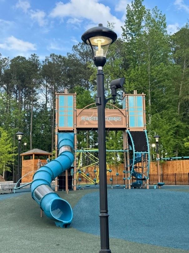 Street light by playground