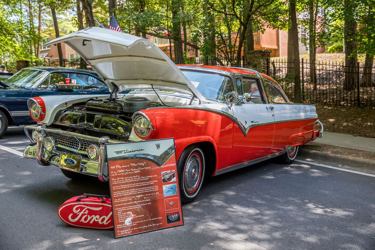 Classic Red and White Ford